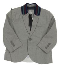 Nové - šedé lněné společenské sako Next