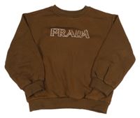 Hnědá mikina s nápisem - Prada 
