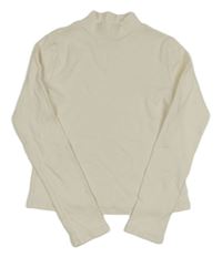 Smetanové žebrované crop triko M&S