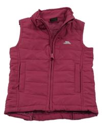 Fuchsiová šušťáková zateplená vesta s logom Trespass