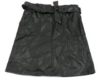 Čierna koženková sukňa s opaskom Primark