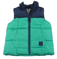 Zeleno-tmavomodrá šusťáková zateplená prošívaná vesta V by Very