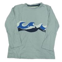 Svetlomodré tričko s vlnami Fat Face