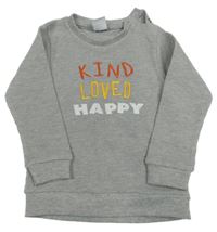 Sivé rebrované tričko s nápismi Pep&Co