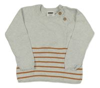 Svetlosivý ľahký sveter s hnedymi pruhmi Lily & Dan