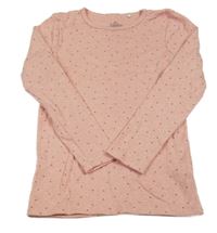 Světlerůžové puntíkaté pyžamové triko Topolino