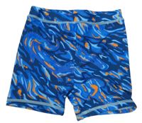 Modro-oranžové vzorované nohavičkové plavky dunnes