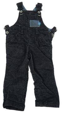 Černé manšestrové laclové kalhoty s nášivkou Pocopiano