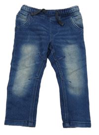 Tmavomodré teplákové skinny rifle Lupilu