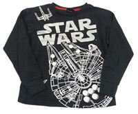 Antracitové melírované tričko s potiskem - Star Wars Matalan