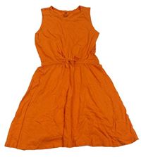 Oranžové šaty s uzlíkem H&M