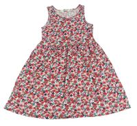 Biele kvetované bavlnené šaty H&M