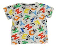 Bílo-barevné tričko s Mickeym C&A