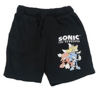 Černé teplákové kraťasy se Sonicem a kamarády George