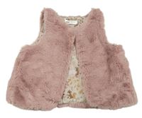 Ružová kožušinová podšitá vesta H&M