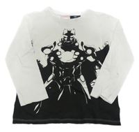 Bílo-černé triko s Ironmanem Mango
