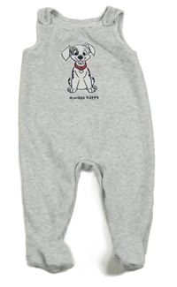 Světlešedé žebrované sametové dupačky s dalmatinem Disney