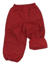 Vínové šusťákové podšité kalhoty 