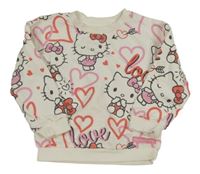 Smotanová mikina s Hello Kitty a srdiečkami Nutmeg