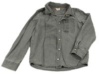 Svetlosivá rifľová košeľová bunda