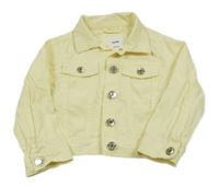 Svetložltá rifľová crop bunda Sinsay