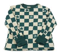 Tmavozeleno-smetanové kostkované pyžamové triko s hvězdami George