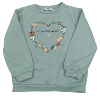 Zelená mikina se srdíčkem C&A