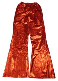 Červené lesklé flare legíny 