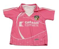 Ružovo-biele športové polo tričko s nápismi O´neill