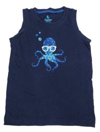 Tmavomodré tielko s chobotnicí Lupilu