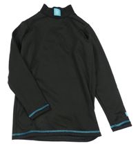 Čierno-svetlomodrá thermo mikina s nášivkou