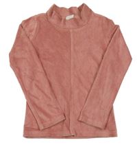 Ružové rebrované zamatové tričko HEMA