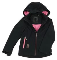 Černo-růžová softshellová bunda s kapucí C&A