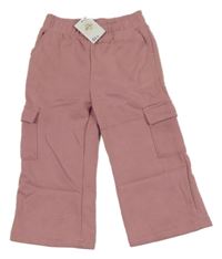 Nové - Růžové cargo široké tepláky Primark
