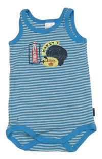 Modro-šedé pruhované body s mořskou krávou 