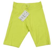 Nové - Neónově žlté elastické kraťasy Zara