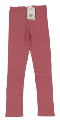 Nové - Růžové žebrované legíny H&M