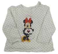 Bielo-vínová bodkovaná á mikina s Minnie C&A
