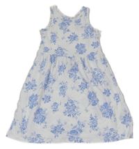 Bielo-modré kvetované šaty H&M