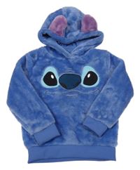 Modrá plyšová mikina s čumákem a kapucí - Stitch 