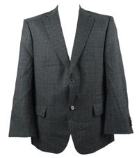 Pánské tmavošedé kostkované vlněné sako Kaiser Design 