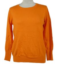 Dámský oranžový lehký svetr s perličkami 