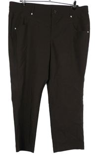 Dámské hnědé elastické crop kalhoty Bonprix 