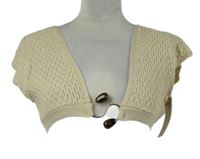 Nové - Dámske béžové pletené bolerko so sponou Musera