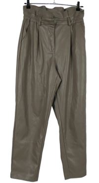 Dámské hnědé koženkové kalhoty River Island 