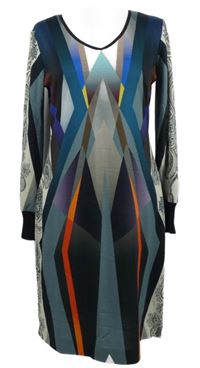 Dámské barevné vzorované šaty 