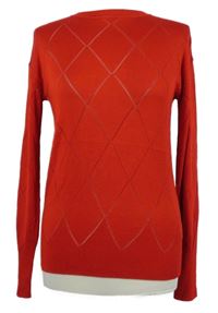 Dámský červený vzorovaný ažurový svetr Next 