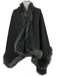 Nové - Dámský tmavošedý kabátový cardigán s kožíškem V by Very 