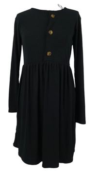 Nové - Dámské černé žebrované šaty Boohoo 