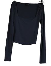 Dámské tmavomodrošedé crop elastické triko Amisu 